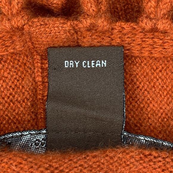 Fenn Wright Manson Fringe Cardigan 100% 2-Ply Cashmere Orange Rusty Size S - Picture 7 of 7